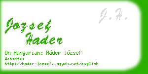jozsef hader business card