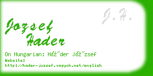 jozsef hader business card